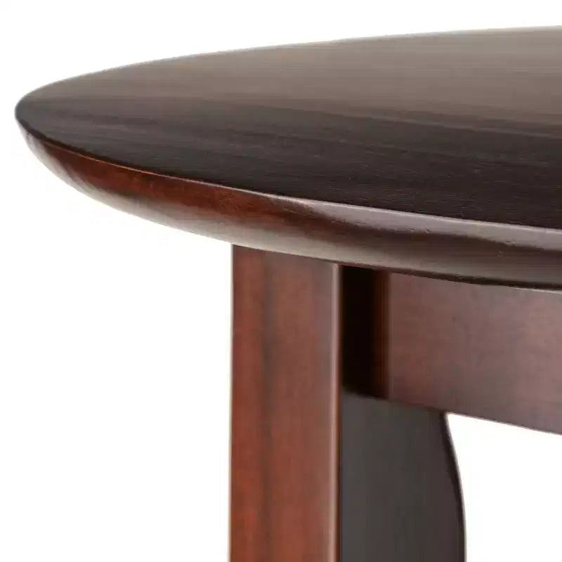 Antique Walnut Round Counter Height Pub Table Set, 5-Piece, Seats 4