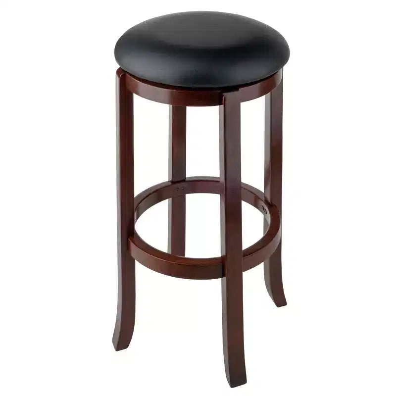 Antique Walnut Round Counter Height Pub Table Set, 5-Piece, Seats 4