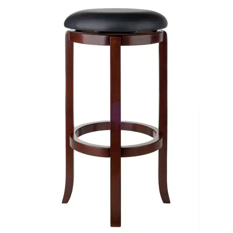 Antique Walnut Round Counter Height Pub Table Set, 5-Piece, Seats 4