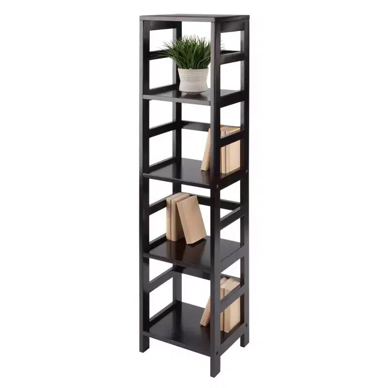 Libreria stretta a 4 ripiani Espresso, montaggio a 1 persona