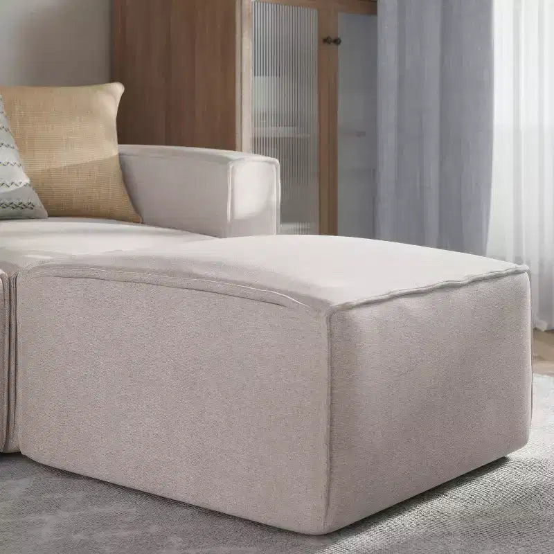 Pouf modulare singolo crema/grigio scuro/grigio