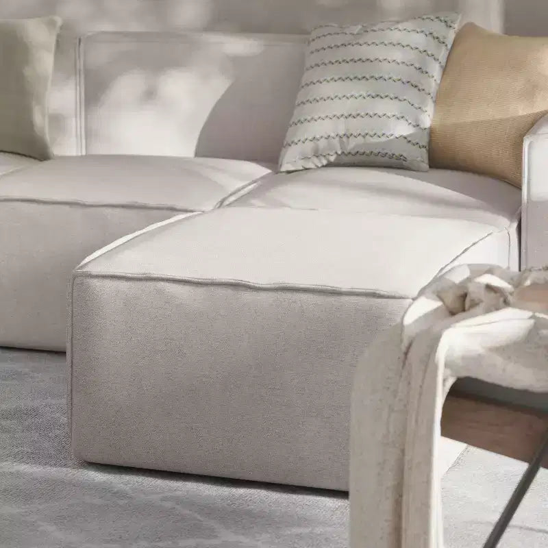 Pouf modulare singolo crema/grigio scuro/grigio