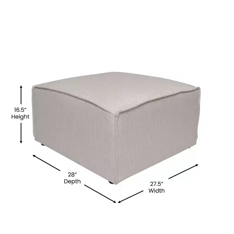 Pouf modulare singolo crema/grigio scuro/grigio