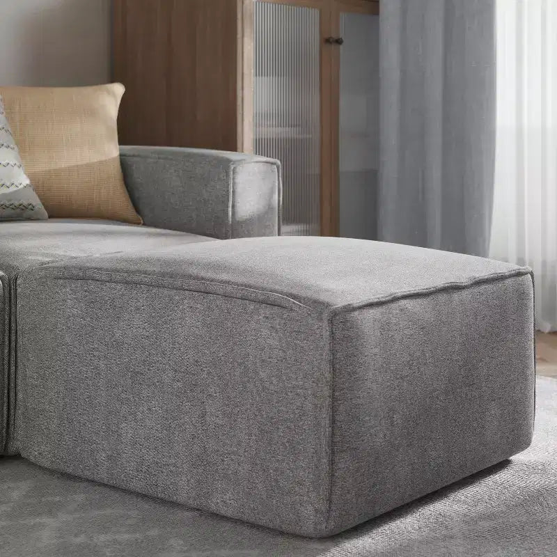 Pouf modulare singolo crema/grigio scuro/grigio