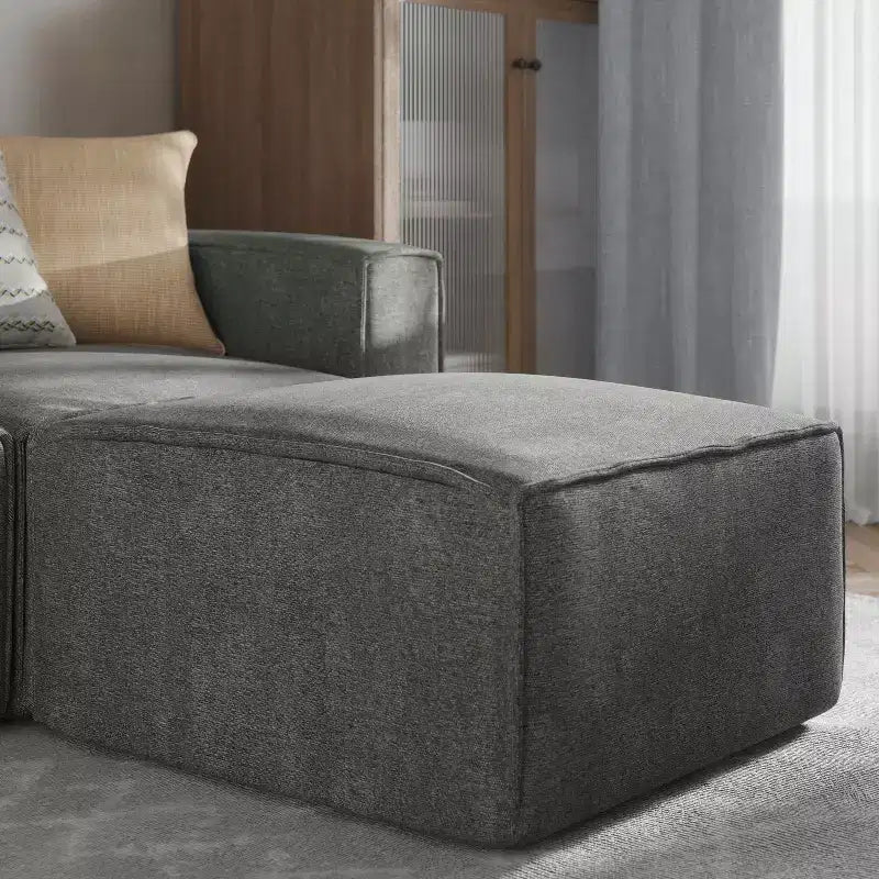 Pouf modulare singolo crema/grigio scuro/grigio