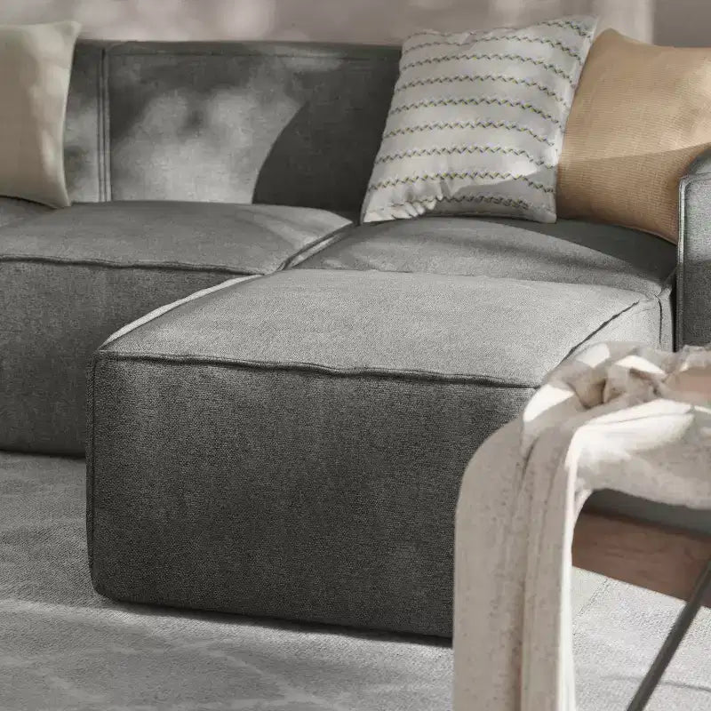 Pouf modulare singolo crema/grigio scuro/grigio