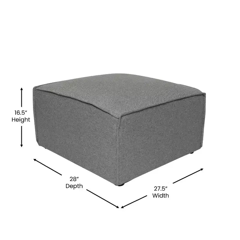 Pouf modulare singolo crema/grigio scuro/grigio