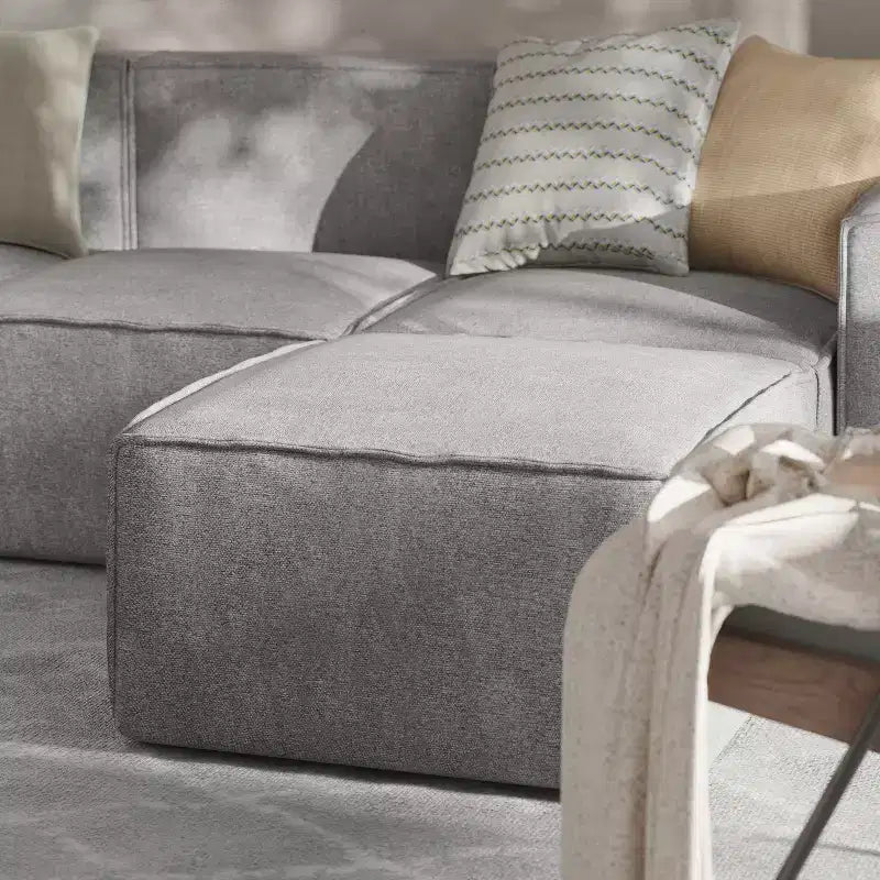Pouf modulare singolo crema/grigio scuro/grigio