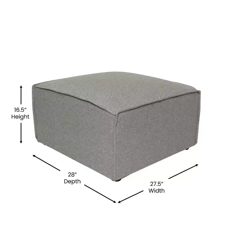 Pouf modulare singolo crema/grigio scuro/grigio