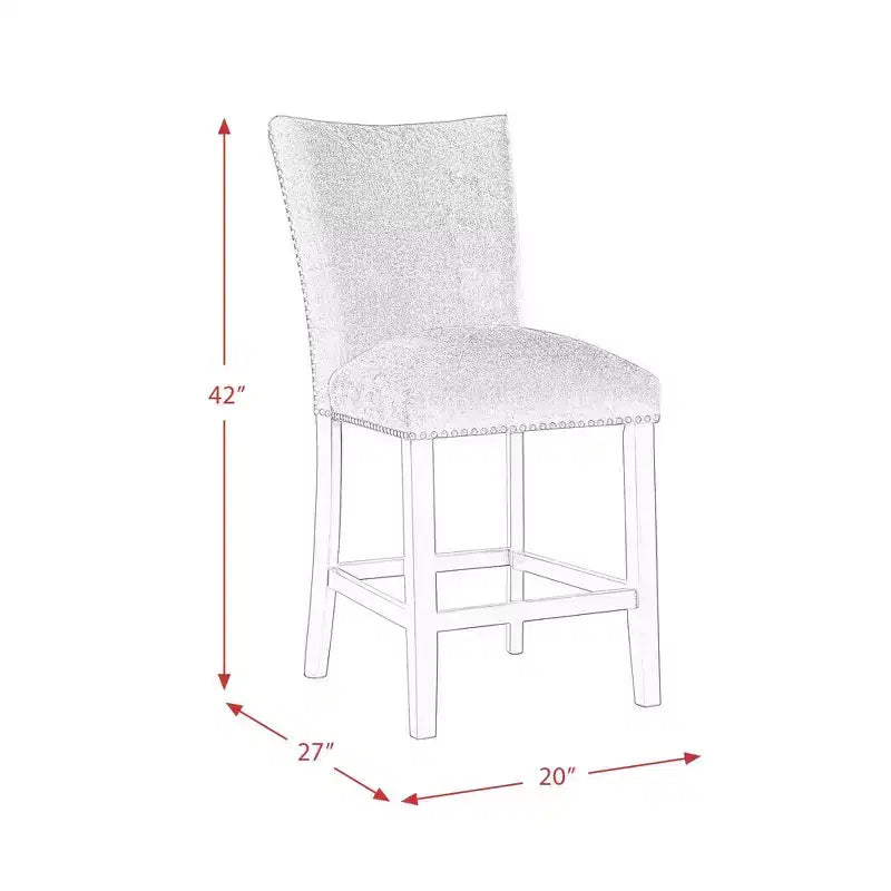 Blue / Gray Velvet Counter Height Barstool, Set of 2
