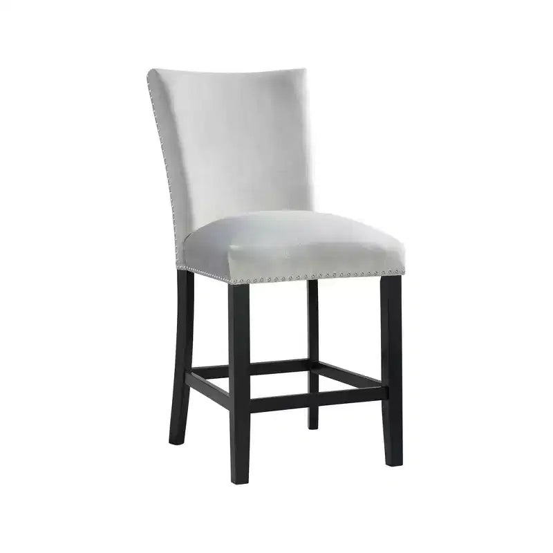 Blue / Gray Velvet Counter Height Barstool, Set of 2
