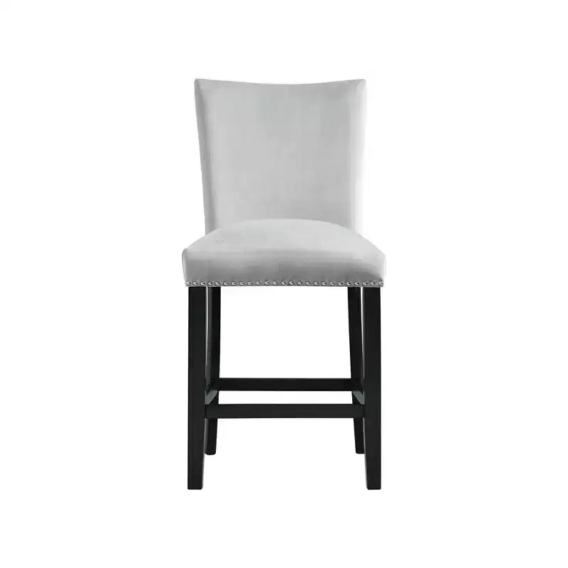 Blue / Gray Velvet Counter Height Barstool, Set of 2