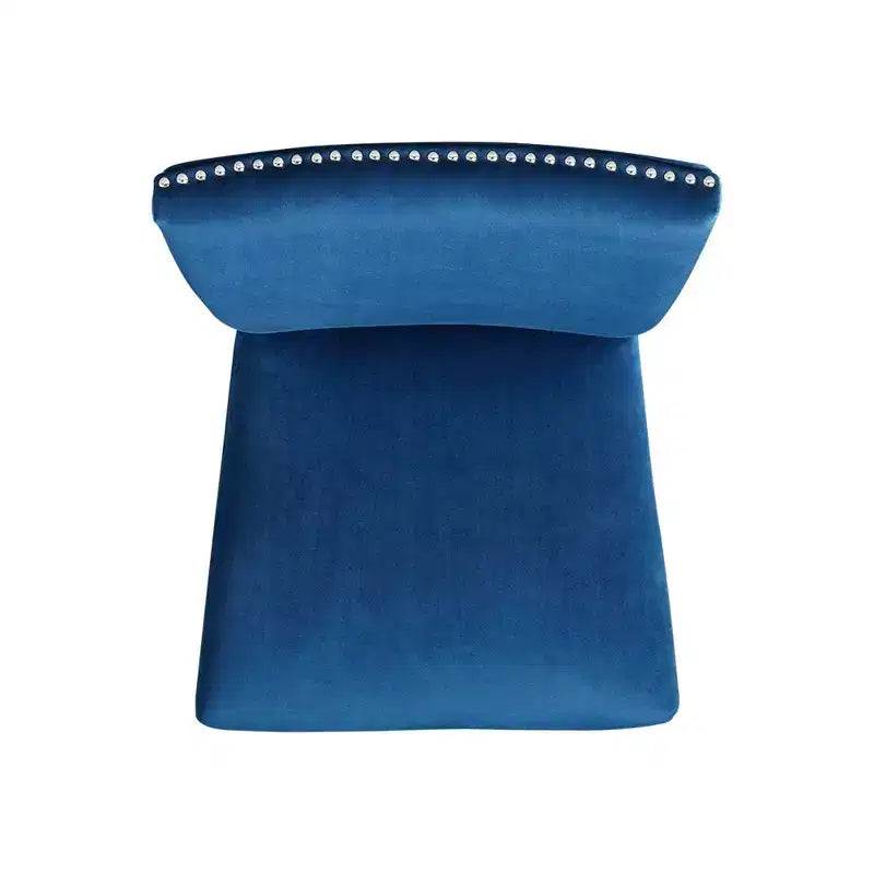 Blue / Gray Velvet Counter Height Barstool, Set of 2